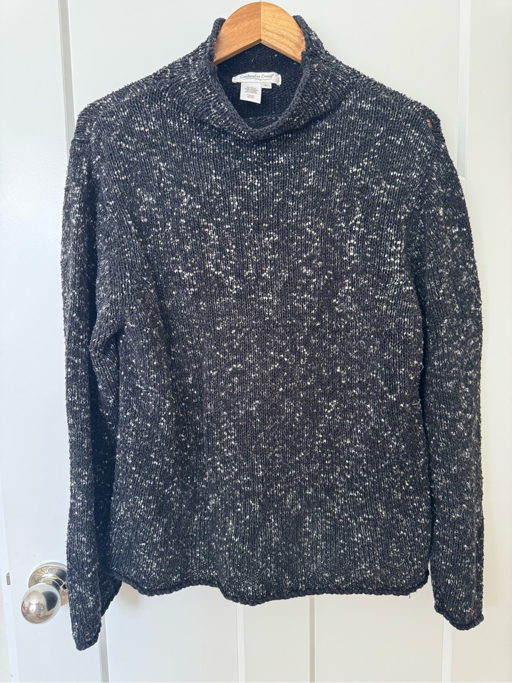 Coldwater Creek Women's Charcoal Speckled Turtleneck Sweater